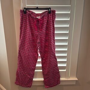 Vineyard Vines Men Fuschia /Green Whales, snow and tree design Pajama Pants Sz L